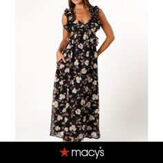 in stock Petal And Pup, Black Maxi Dress, No Frills, Black Floral, Pick Up, In Store, Black Dress, Buy Online, Maxi Dress