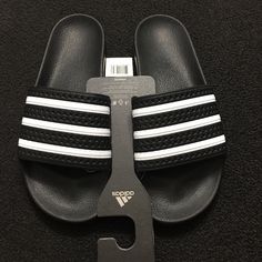 New Adidas Originals Size 11 Adidas Black Slides With Logo, Adidas Black Slides For Sports, Adidas Black Sporty Slides, Black Adidas Logo Slides, Black Adidas Slides With Logo, Sporty Black Adidas Slides, Adidas Sporty Low-top Slides, Sporty Adidas Low-top Slides, Shoes Flip Flops