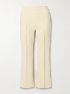 Off-white Kick cropped jacquard-knit stretch-cotton flared pants | HIGH SPORT | NET-A-PORTER White Kicks, Flared Pants, Jacquard Knit, Sport Pants, Flare Pants, Net A Porter, Stretch Cotton, Women Collection, Sports Women