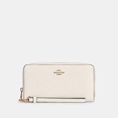 Coach Long Zip Around Wallet Refined Pebble Leather Twelve Credit Card Slots Full-Length Bill Compartments Inside Zip Coin Pocket Zip-Around Closure Detachable Wrist Strap 7 1/2" (L) X 4" (H) X 1" (W) Style No. C4451 Color Im/Chalk New In Original Packaging Mom Presents, 20th Bday, Luxury Stuff, Quinceanera Gifts, Accordion Wallet, Samsung Galaxy Phones, Card Pouch, Brown Wallet, Daisy Necklace