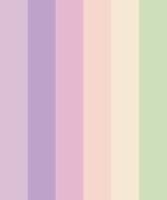 pastel color swatches from different shades of purple to green and pink, all in vertical rows