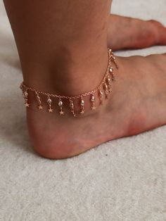 "Color: silver Material: 925 Sterling Silver Weight:2.75 grams height : 1.5cm bracelet length: 22cm 5 cm extension (27cm) Delicate ankle bracelet, rosegold anklet, 8.5 + 1.5\" adjustable chain extender. Please make sure this size fits your ankle. If you need a different length, simply indicate your desired length in the note box at checkout, and we'll gladly make it for you All items are packed in an elegant jewelry box and ready to give as a gift. If you would like us to send the jewelry direct Elegant Cubic Zirconia Anklets, Dainty Anklets With Adjustable Chain For Gift, Dainty Anklets With Adjustable Chain As Gift, Dangle Anklets For Parties, Dangle Anklets With Adjustable Chain As Gift, Adjustable Dangle Anklets As Gift, Gold Dangle Anklets As Gift, Adjustable Cubic Zirconia Anklets For Gift, Gold Dangle Anklets For Gift