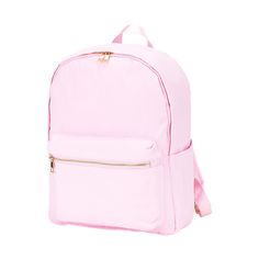 Whether this Pink Charlie Backpack is for school or travel, it is the perfect combination of fun and functional! The adjustable shoulder straps make this backpack super easy to carry and it is a breeze to find just the right place for everything in the large interior compartment and exterior pocket. 13.7" L x 2.6" W x 16.5" H Water Resistant Twill Nylon Gold Plated Metal Interior Lining Interior Zipper Pocket Outside Zipper Pocket Two Outside Open Pockets Adjustable Comfort Straps Preppy Ideas, Personalized Backpack Kids, Preppy Backpack, Shoulder Strain, Summer Backpacking, Metal Interior, Pink Monkeys, Embroidered Backpack, Back To School Backpacks