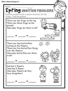 spring addition problems worksheet for students to practice their math skills and help them learn