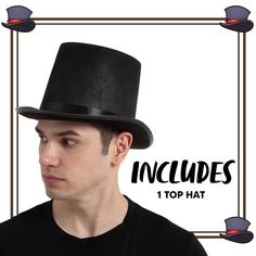 • It is made out of 100% high-quality polyester. Contains a classical black top hat for you to go with any style you like. This set is perfect for your playful look!• It is designed to look like a real magician and is perfect for any event.• Super durable and made with superior quality. • One standard size - fits most grown-ups. • Item# 21128-SL Black Top Hat, Inflatable Costumes, Matching Costumes, Pet Costumes, Black Hat, Adult Costumes, Top Hat, Kids Costumes, Black Top