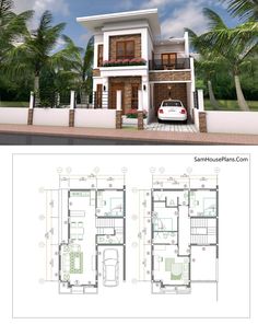 two story house plan with 3 bedroom and 2 bathrooms