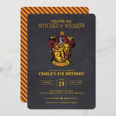 a harry potter birthday party card