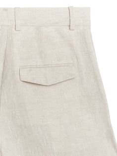 Linen Trousers - Light Beige - ARKET WW Uniqlo Tan Linen Pants, Luxury Linen Workwear Pants, Luxury Beige Linen Pants, Beige Straight Leg Pants And Gilet, Luxury Linen Trousers, Luxury Cotton Trousers, Luxury Tailored Linen Dress Pants, Luxury Beige Linen Dress Pants, Luxury Beige Relaxed Fit Pants