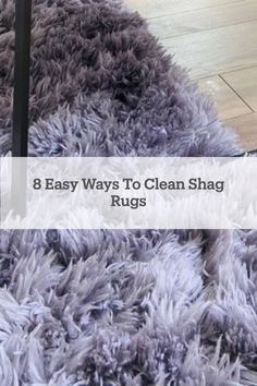 a cat laying on top of a purple shaggy rug