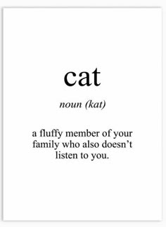 a black and white print with the words cat on it, in different font styles