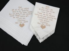 Set of 2 WEDDING Handkerchief gifts for Mother by NapaEmbroidery Gifts For Mother