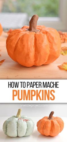 Thanksgiving Paper Mache Crafts, Papier Mache Pumpkin Diy, Handmade Thanksgiving Decorations, Easy Paper Mache For Kids, Handmade Autumn Decorations, Papier Mache Halloween, How To Paper Mache, Halloween Paper Mache, Diy Paper Mache