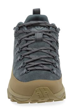 This hiking shoe born from a shared outdoor legacy between Merrell and Belstaff brings lightweight performance durability to the trail. A Super Rebound Compound midsole provides durable shock absorption to help reduce torque and allow for a smooth transition into the midfoot. It has The multisport Vibram TC5+ traction lugs are specifically designed to increase traction and shed debris with each step. Trail: provides superior stability and traction on hills, uneven surfaces and changing terrain W Footwear Inspiration, Foot Games, Hiking Shoes Women, Trekking Shoes, Waterproof Hiking Shoes, Sport Outdoor, Snow Outfit, Best Shoes For Men, Hiking Shoe