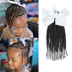 PRICES MAY VARY. 🎀Beautify your daughter without pain: Having been headache with your girls hair as to stressing her scalp by braiding all the way.You must try this detachable ponytail for your kids,which is super easy to put on and can give your kids a refreshing looking in one minute. There are multiple colors to choose from,each braids attached a bow ,which color is consistent with the beads color.You can attach the ponytail to your kids natural hair bun,which can give them an attractive hai Detachable Ponytail, Toddler Cornrow Styles, Toddler Hair With Beads, Daughter Hairstyles With Beads, Toddler Beaded Hairstyles For Kids, Beads In Hair Kids, Kids Ponytail, Natural Hair Bun, Toddler Braided Ponytail With Beads