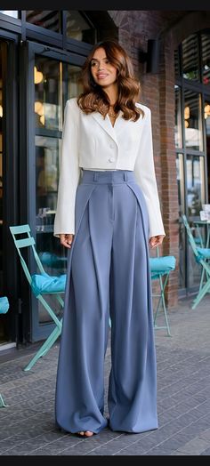 Outfit Elegantes, Palazzo Style, Exclusive Dress, Pantalon Large, Palazzo Pants, Fashion Pants, Leg Pants, Wide Leg Pants