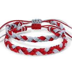 Hand woven bracelets in your favorite team colors! Sea, sun, snow, sweat and shower safe. Adjustable, one size fits most. Guys wear 'em, too Adjustable Casual Wristband Bracelet, Casual Red Friendship Bracelets With Adjustable Cord, Adjustable Braided Red Jewelry, Casual Red Braided Bracelets, Casual White Adjustable Braided Bracelets, White Braided Casual Jewelry, Casual Adjustable White Braided Bracelet, Casual White Braided Jewelry, Casual Adjustable Braided Friendship Bracelets