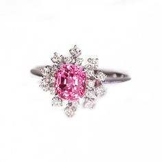 *Condition: Brand new *Center Stone: Natural Pink Peach Spinel, Cushion Cut, approx 2.09ct *Side stones: Natural white diamond round-cut (VS1 clarity and F color) *Ring Weight: 3.15ct *Metal Purity: Can be select Each piece is made-to-order with care and special attention to detail. all items are made with conflict-free diamonds and gems. Size: made to order The item will be gift wrapped and shipped. ------------------------------------------------------------------- Available in : 14k Rose or Y Formal Pink Cluster Ring With Brilliant Cut, Elegant Gia Certified Pink Sapphire Diamond Ring, Fine Jewelry Gia Certified Pink Sapphire Diamond Ring, Gia Certified Fine Jewelry Pink Sapphire Diamond Ring, Gia Certified Pink Sapphire Diamond Ring In Fine Jewelry, Gia Certified Pink Sapphire Diamond Ring, Gia Certified White Gold Pink Sapphire Jewelry, Elegant Gia Certified Pink Diamond Ring, Elegant Pink Gia Certified Diamond Ring