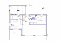 the floor plan for a house with two levels and an attic area in the middle