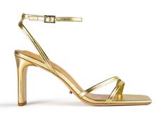 Complete your party look with our Corso strappy heels in gold nappa. Designed with slender foot-framing straps, an adjustable and secure ankle strap, and is finished with a mid-height stiletto heel. -Material: Leather Upper & Lining -Sole: Rubber -Fit: True to size -Toe-shape: Squared toe-shape -Heel: 8.5cm stiletto heel Gold Strappy Sandals With Heel Strap, Gold Heels With Single Toe Strap For Evening, Sleek Gold Sandals With Pointed Toe, Gold Heel Strap Sandals For Night Out, Gold Sandals With Heel Strap For Night Out, Gold Sandals With Single Toe Strap For Cocktail, Gold Ankle Strap Sandals For Night Out, Gold Sandals With Single Toe Strap For Gala, Gold Heels With Single Toe Strap For Night Out