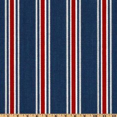 a blue and red striped fabric with white stripes