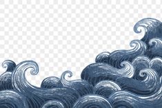 an ocean wave is shown in blue and white