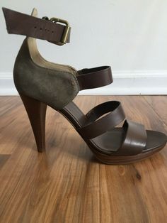 NEW JCREW DISCONTINUED MEDINA HEELS IN GENUINE LEATHER AND SUEDE WOMEN HEEL SZ 7. HEELS 4" ALL GENUINE LEATHER AND MADE IN ITALY. Gray Suede, Womens Heels, J Crew, Shoes Women Heels, Brown Leather, Shoes Heels, Genuine Leather, Best Deals, Heels