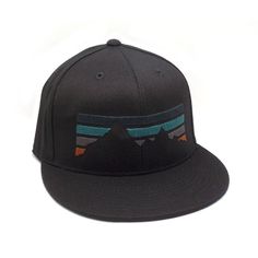 "Our men's flexfit hat (snap back also available) displays a colorful mountain pattern. This mountain hat features four color bars with a mountain range knocking out across them. Simple color schemes and mountain patterns make this hat a great gift for anyone who enjoys time in the great outdoors. 83% Acrylic | 15% Wool | 2% Spandex Hats come with sticker & un-creased bill. Embroidered Isacord on Men's Premium Flexfit 210 Fitted Hat | Curved Bill Options Embroidered here in our Estes Park shop. Simple Color Schemes, Mountain Pattern, Mountain Hat, Hiking Hat, Mountain Silhouette, Colorful Mountains, Mens Hats, Snapback Caps, Mountain Designs