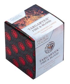 a box with red and black designs on it