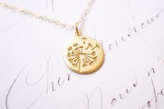 Gold Dandelion Puff Necklace, No. NGCC063 :*About This Piece*: ♦︎ Lovely and simple, this dandelion puff wish pendant is magical hung on gold filled cable chain. The pendant is pure gold plated over .925 sterling silver. ♦︎ Length - 18 in (45.7 cm) chain ♦︎ Pendant - .8 in (20mm) by .6 in (15 mm) ♦︎ This necklace is also available in silver here https://www.etsy.com/listing/514278470/necklace-dandelion-necklace-wish?ga_search_query=dandelion&ref=shop_items_search_1 ♦︎ All items from my shop Dandelion Puffs, Dandelion Necklace, Cardboard Jewelry Boxes, Gold Bee, Bee Necklace, Bee Earrings, Freshwater Pearls Earrings, Disc Necklace, Chain Pendant