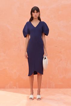 PYTON KNIT DRESS - EVENING BLUE Artistic Dress, Dress Evening, Knit Dress, Evening Dresses, Hollywood, V Neck, Wardrobe, Knitting, Dresses