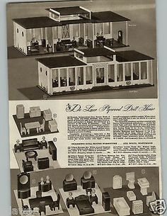 an advertisement for a doll house with all the furniture and accessories in one place,