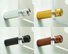 four different types of glass and metal pipes