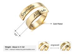 "--------------------------------------------- PRODUCT INFORMATION --------------------------------------------- * A unique name ring is special for yourself. * offer a wonderful way to show off your unique personality. * With your careful use and protection, the custom name ring without discoloration and tarnish. * Material is Stainless Steel,18K gold/silver/rose gold plated.. --------------------------------------------- HOW TO ORDER ---------------------------------------------   From drop-do Customizable Engraved Adjustable Round Ring, Custom Gold Engraved Personalized Ring, Customizable Gold Engraved Ring For Personalized Gift, Adjustable Engraved Ring With Engraving Option, Customized Adjustable Engraved Promise Ring, Custom Engraved Adjustable Promise Ring, Customized Adjustable Engraved Ring, Customizable Adjustable Gold Engraved Ring, Adjustable Engraved Ring Personalized Gift