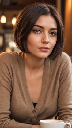 Wavy Angled Bob, Italian Bob, Wavy Or Curly Hair, Angled Bobs, Easy Hairstyles For Thick Hair, Effortless Hairstyles, Bob Haircuts For Women, Haircut For Thick Hair, Product Recommendations