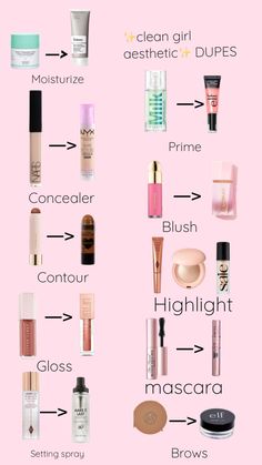 Natural Make Up Steps, Must Makeup Products, Simple Makeup Needs, Natural Makeup Supplies, My Makeup Wishlist, Healthy Make Up Products, No Makeup Look Products Natural, Make Up Stuff To Buy, Natural Makeup Needs