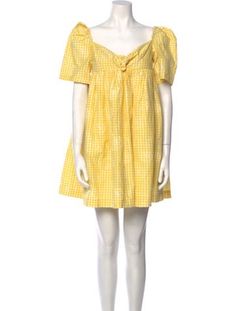 Pushbutton Tent DressYellowPlaid PrintShort Sleeve with Cowl NeckConcealed Zip Closure at BackFit:Dresses by Pushbutton typically fit true to size. Printed Mini Dress, Tent, Print Patterns, Plaid, Dress Outfits, Mini Dress, Silk, Yellow, Clothes For Women