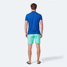 These pastel turquoise shorts are flattering and fresh for fun days in the sun. A new summertime essential, Tom & Teddys shorts are for active days, laidback days and every sunny day in between. They have a semi-tailored cut, a perfect-fit waistband (theyre elasticated at the sides) and the fabric is a soft twill cotton, which is low-crease and exceptionally durable. With just the right amount of stretch for easy movement, these are the ultimate in versatile, every-day shorts that youll wear Blue Bottoms For Weekend In Summer, Blue Bottoms For Weekend Summer Activities, Blue Summer Bottoms For Weekend, Blue Bottoms For Weekend Summer Wear, Blue Cotton Bottoms For Weekend, Green Cotton Bottoms For Poolside, Green Relaxed Fit Bottoms For Poolside, Blue Athleisure Bottoms For Vacation, Casual Pants For Poolside In Spring