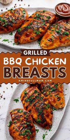 This Grilled BBQ Chicken Breast is a 4th of July food or summer grilling menu recipe that's easy and flavorful! This chicken recipe is sweet and smokey with a tangy barbecue Sauce. It also makes a great Father's Day dinner idea! Recipes With Bbq Sauce, Grilled Bbq Chicken Breast, Aaron Franklin, Stone Homes, Austin Stone, Grilled Recipes, Bbq Chicken Breast, Healthy Entrees, Easy Grilling Recipes