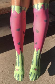 It's hard not to love watermelon especialy when it's made into socks! Hocsocx are a performance liner sock worn underneath shin guards, padding, boots, ski boots, ice skates, and horseback riding boots. #hocsocx #athleticwear #sportsocks #funsocks #watermelonsocks #sportwear #athletes #fieldhockey #soccer #icehockey #iceskating #skiing #horsebackriding Casual Stretch Socks For Running, Casual Stretch Running Socks, Casual Moisture-wicking Socks For Outdoor, Sporty Stretch Socks For Outdoor, Nylon Knee-high Socks, Green Stretch Sports Socks, Fitted Nylon Knee-high Socks, Nylon Sports Socks, Casual Sports Socks In Nylon