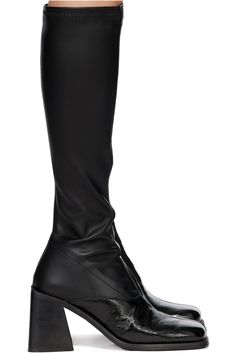 SSENSE Exclusive Black Eddie Tall Boots by Justine Clenquet on Sale Leather Knee-high Platform Boots With Sculpted Heel, Black Knee-high Calf Leather Boots With Sculpted Heel, Black Calf Leather Knee-high Boots With Sculpted Heel, Black Knee-high Boots With Sculpted Heel In Calf Leather, Modern Black Knee-high Heeled Boots, Sleek Knee-high Boots With Leather Sole, Business Knee-high Heeled Boots In Calf Leather, Black Modern Knee-high Boots With Sculpted Heel, Modern Leather Knee-high Boots With Block Heel