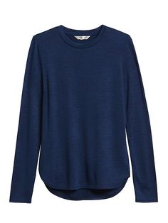 Luxespun Long-Sleeve T-Shirt | Banana Republic Long Sleeve Womens T Shirts, Cheap Classic V-neck Shirt, Styles For Living Room, Curved Hem Top, High Rise Style, Wool Shirt, Thermal Shirt, Ladies Tee Shirts, Women Long Sleeve Tops