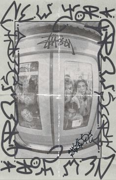 an old photo with some graffiti on it