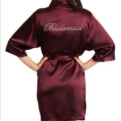 Burgundy Bridesmaid Kimono Satin Robe. Sizing Is Small/Medium. Includes Extra Belt Fabric To Tie Around Waist. This Was Only Used For Pictures. Brand New, No Tags But In Great Condition. 98% Polyester And 2% Spandex. No Trades. Wine Bridesmaid Kimono Satin Robe Burgundy Robes For Bridesmaids, Maroon Bridesmaid, Bridal Party Getting Ready, Bridesmaid Kimono, Bridesmaid Satin, Burgundy Bridesmaid, Inflammatory Diet, Wedding Black, Bridesmaid Robes