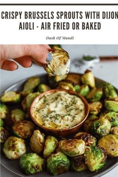 brussel sprouts with dijond aioli - air fried or baked