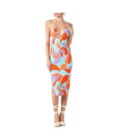 MC2 Saint Barth Longuette Cutout Wave Printed Dress | italist, ALWAYS LIKE A SALE Summer Party Midi Dress With Abstract Print, Printed Halter Neck Midi Dress For Party, Summer Cocktail Midi Dress With Cutout, Fitted Cutout Midi Dress For Vacation, Fitted Printed Midi Dress With Halter Neck, Summer Multicolor Cutout Dresses, Multicolor Cutout Summer Dresses, Multicolor Cutout Dresses For Summer, Summer Bodycon Midi Dress With Cutout