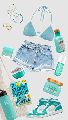 #beauty #outfitinspo #preppy #summer #triangl #books #itendswithus #teal Pogue Outfits, Pretty Bathing Suit, Outer Banks Outfits, Bathing Suit Outfits, Holiday Outfits Summer, Beachy Outfits, Beach Fits, Outfit Inspo Summer, Casual Preppy Outfits