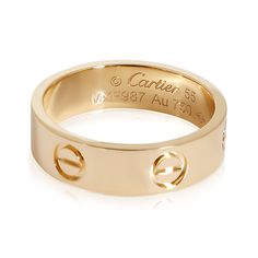 Cartier Love Band In 18k Yellow Gold Yellow Gold / Band Cartier Designer Yellow Gold Cartier Jewelry, Cartier Polished Yellow Gold Bracelet, Cartier Polished Yellow Gold Jewelry, Cartier Love Band, Luxury Cartier Yellow Gold Rings, Cartier Yellow Gold Hallmarked Jewelry, Yellow Gold Color, Love Band, Cartier Love