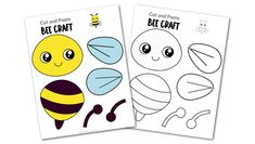 two bee craft bookmarks with different shapes