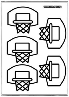 basketball hoops and balls coloring page