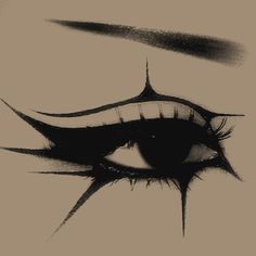 an artistic black and white drawing of a woman's eye